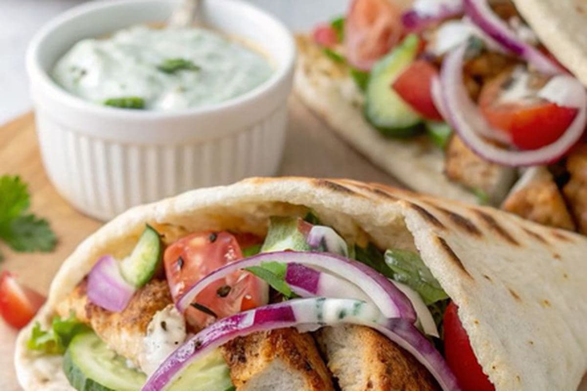 Greek Chicken Pita Pockets