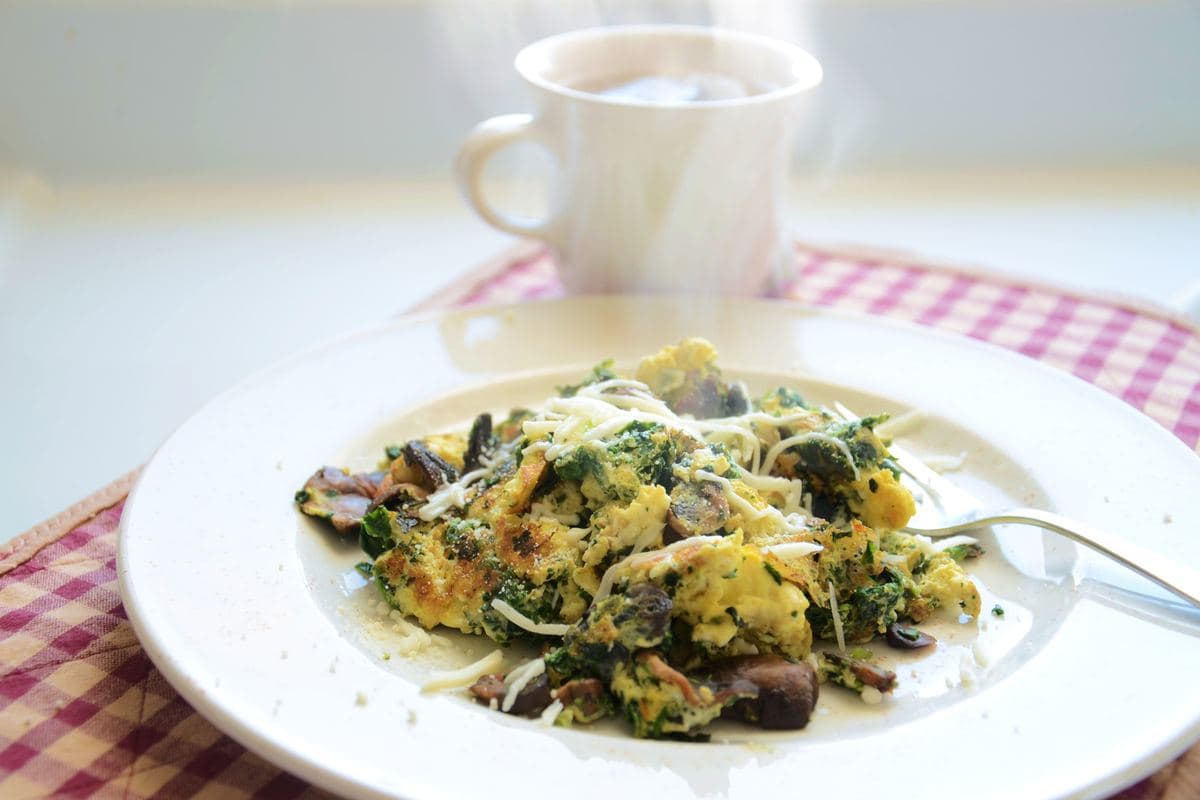 Mushroom & Goat Cheese Scramble