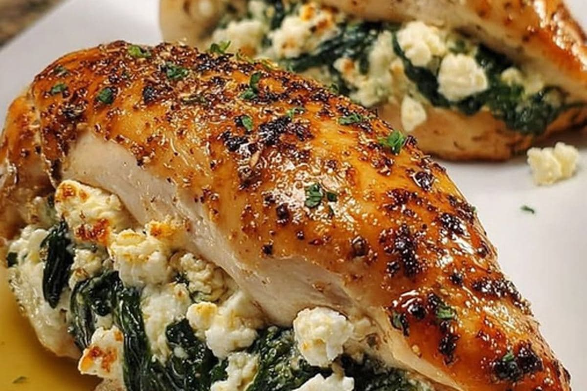 Spinach & Feta Stuffed Chicken Breast