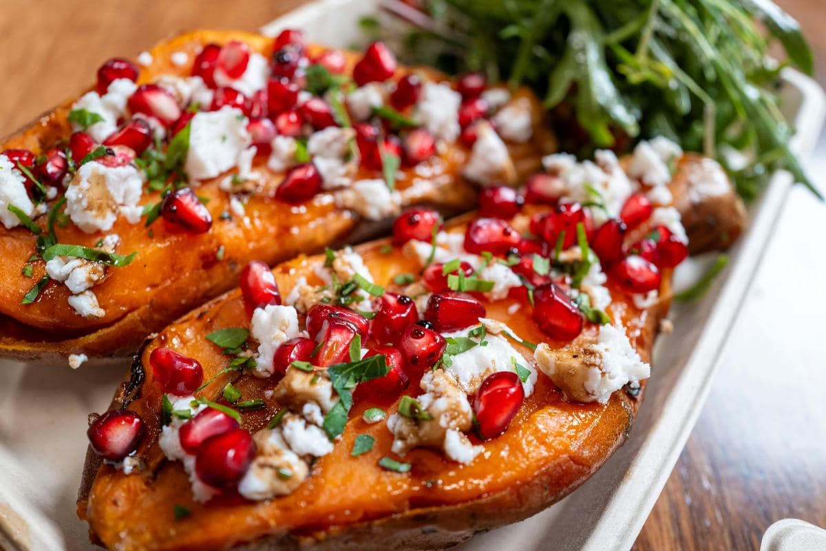 Sweet Potato Hash With Spinach & Feta