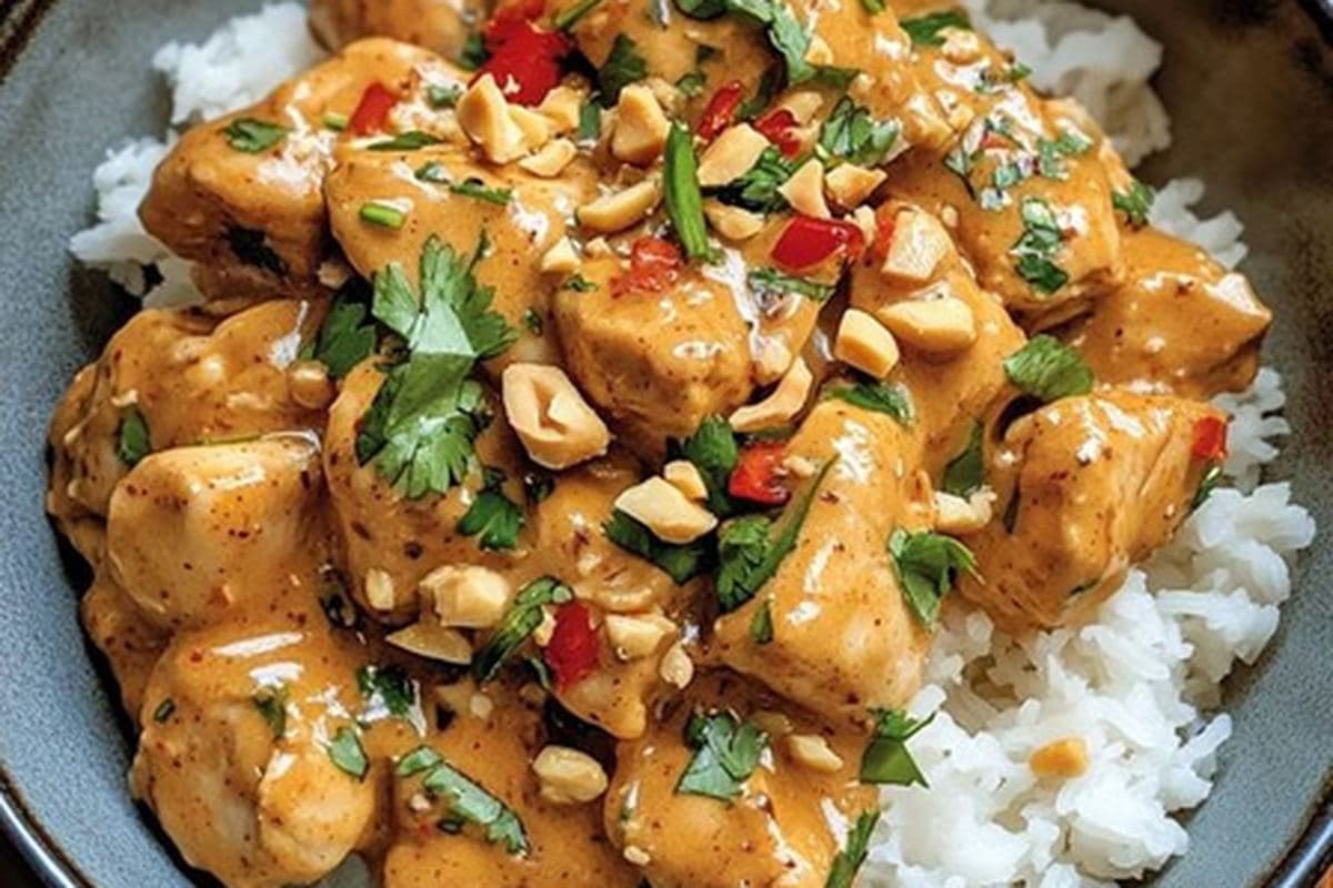 Thai Peanut Chicken Rice Bowl
