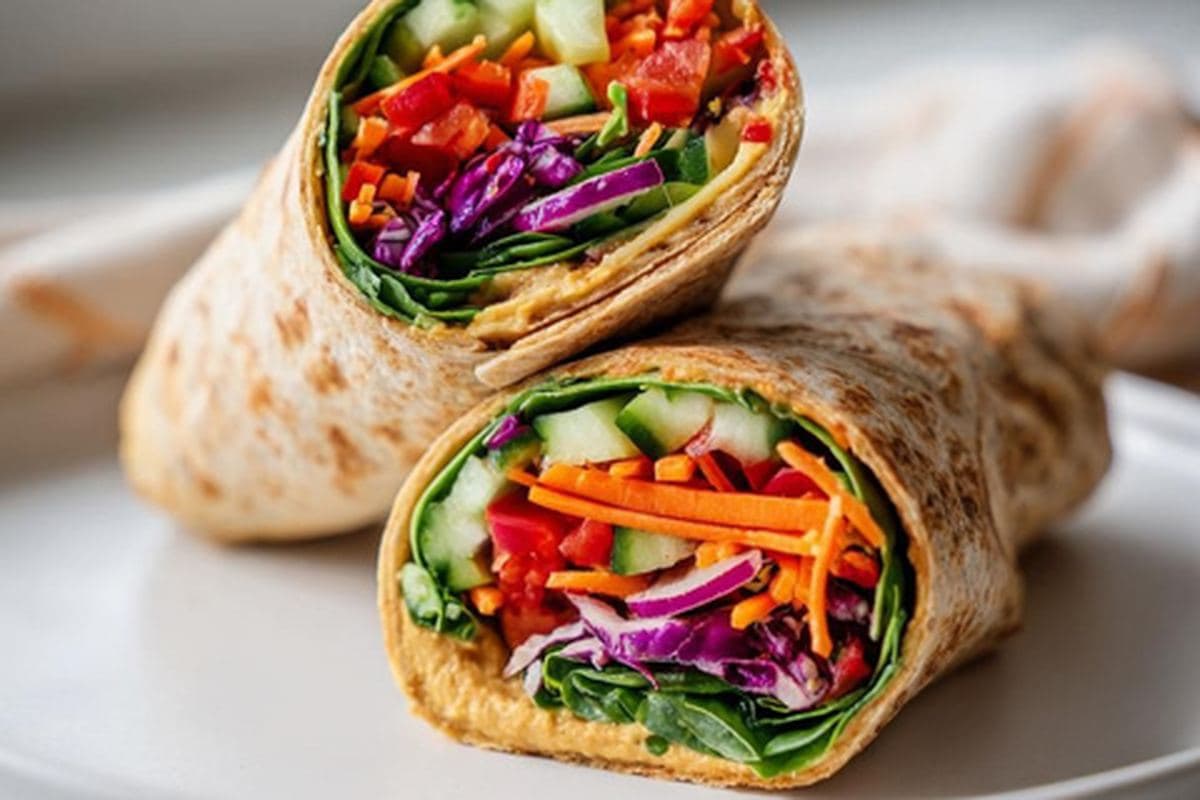 Veggie-Packed Hummus Wrap