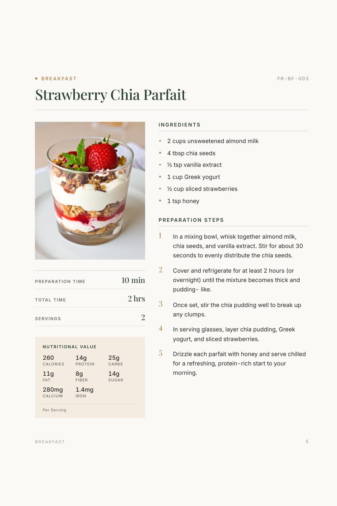 Recipe page from the Flex Recipes cookbook