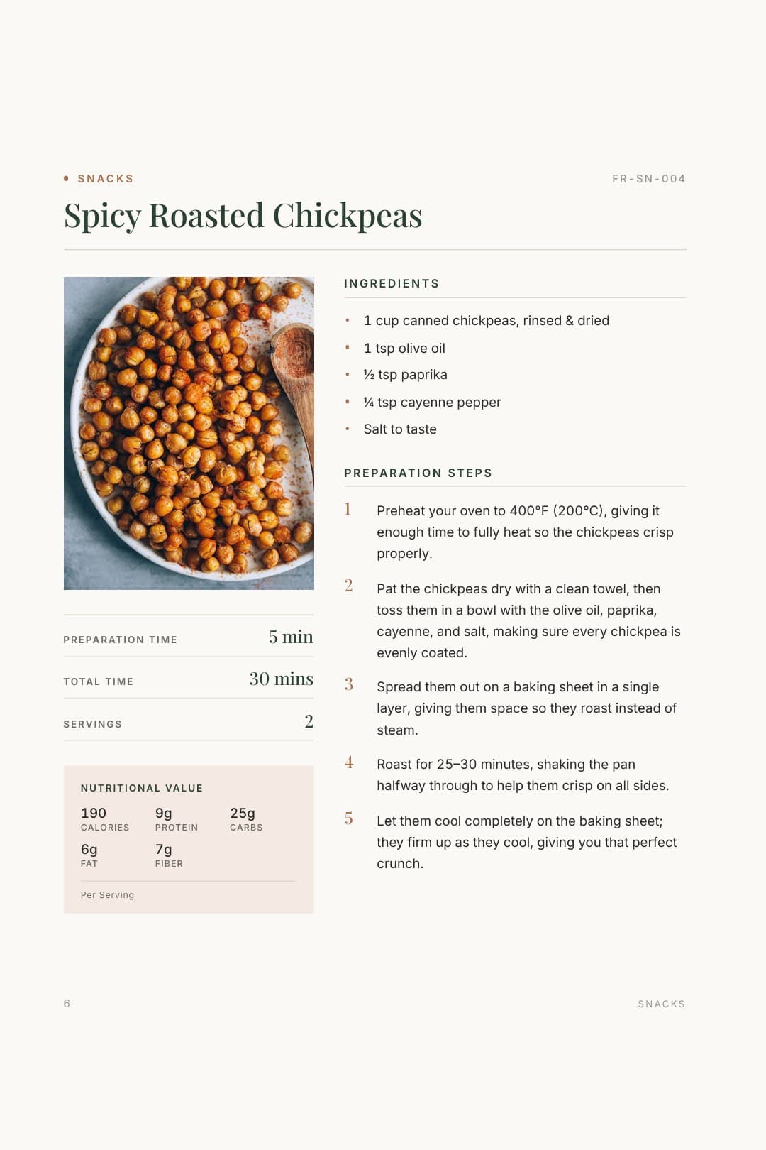 Recipe page from the Flex Recipes cookbook
