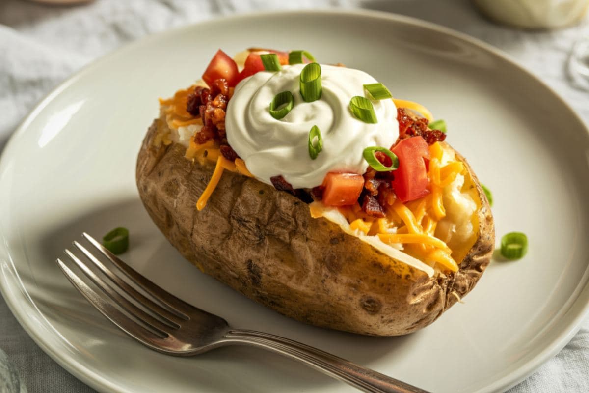 Baked Sweet Potato With Almond Butter & Berries