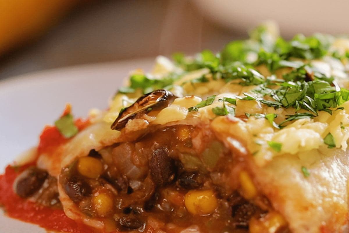 Black Bean & Sweet Corn Enchiladas