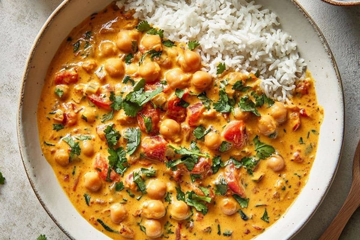 Chickpea Coconut Curry With Basmati Rice