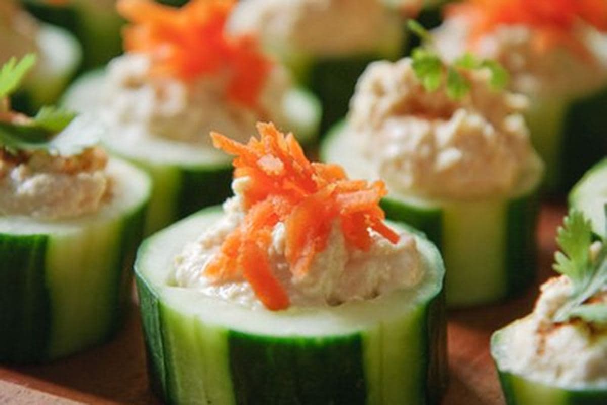Cucumber Hummus Cups
