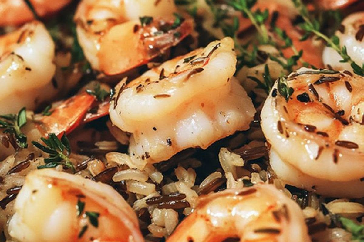 Garlic-Lime Shrimp With Wild Rice