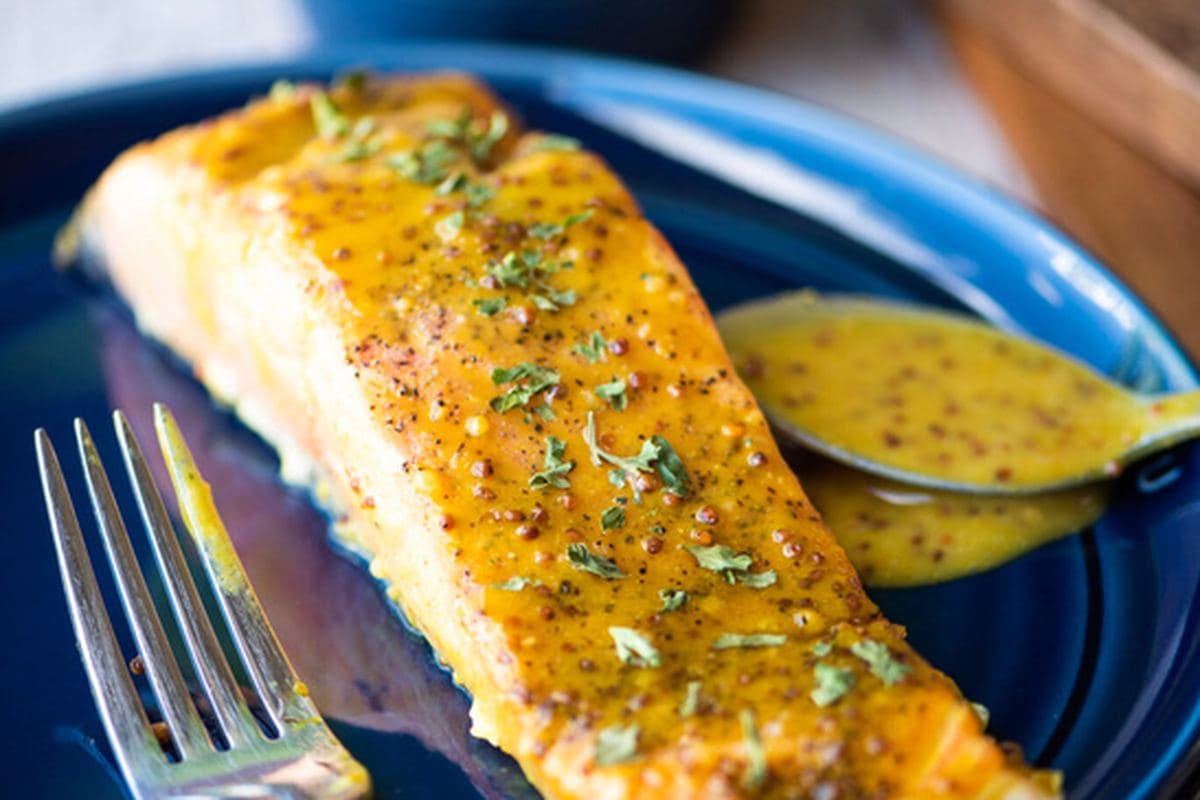 Honey Mustard Glazed Salmon
