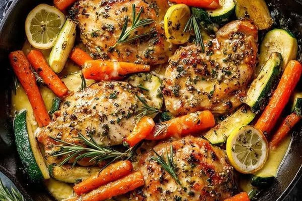 Lemon-Garlic Chicken With Roasted Carrots