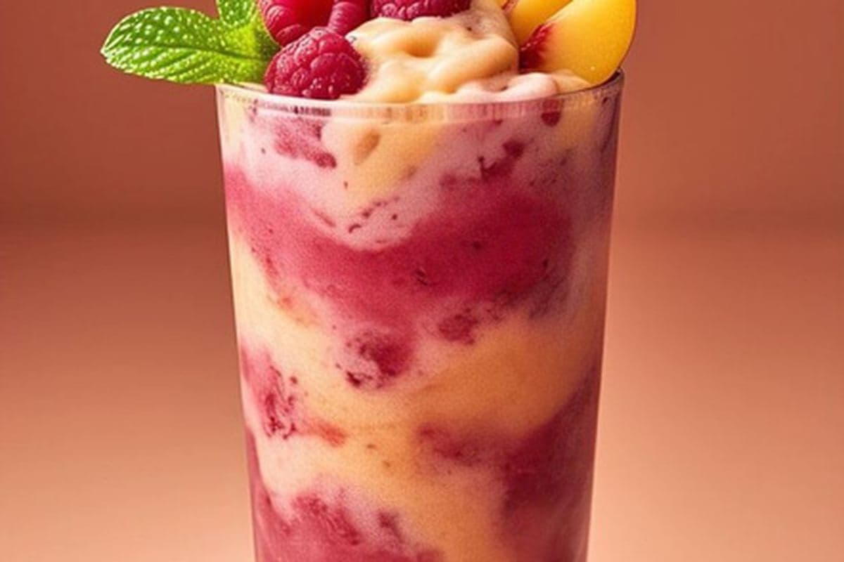 Peach Raspberry Protein Smoothie