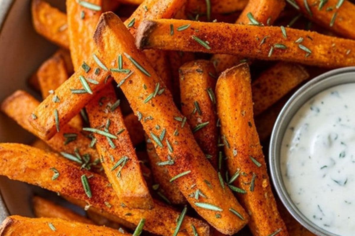 Sweet Potato Fries With Greek Yogurt Dip