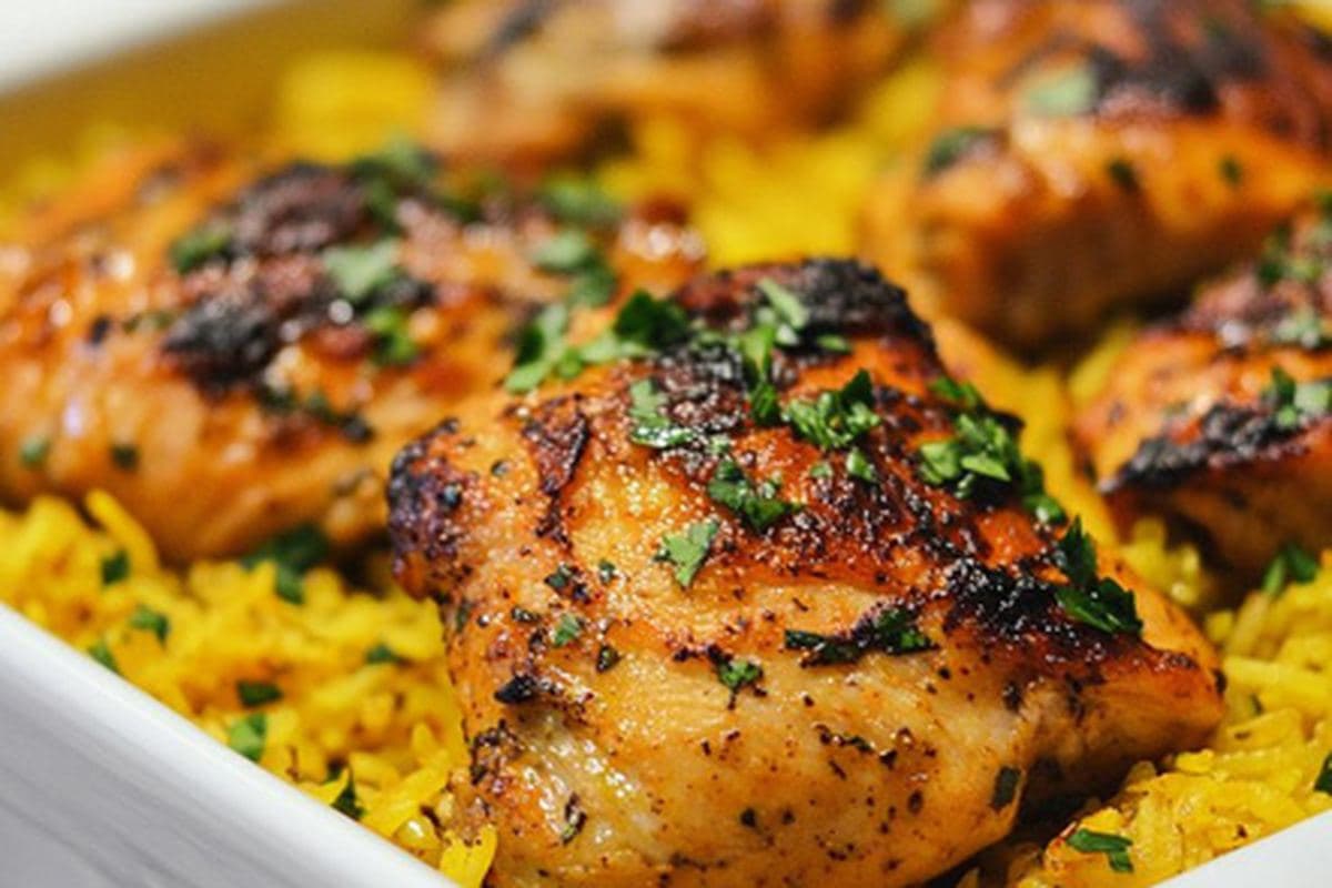 Turmeric Chicken With Coconut Rice