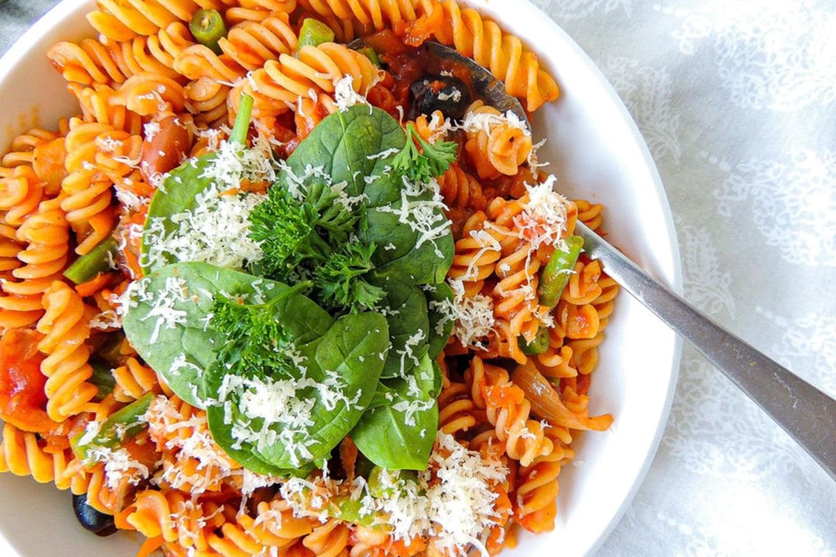 Veggie-Packed Chickpea Pasta