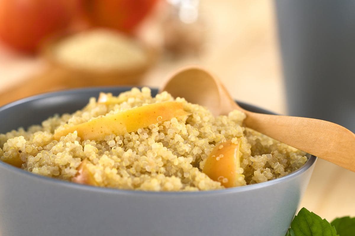 Warm Quinoa Breakfast Bowl With Cinnamon Apples